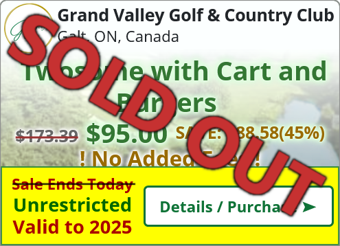 Grand Valley Golf & Country Club $74.00 2-some with Cart, Lunch and Replay