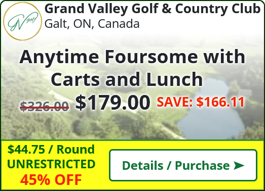 Grand Valley Golf & Country Club $210 for 5 Rounds with Cart and Sausage