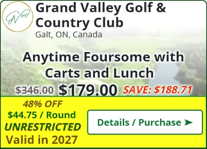 Grand Valley Golf & Country Club Deal - Anytime Foursome with Carts and Lunch for $179.00 SAVE~$188.71(48%)