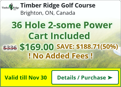 Timber Ridge Golf Course Monday 36 Hole 2-some Power Cart Included for $73.01 each